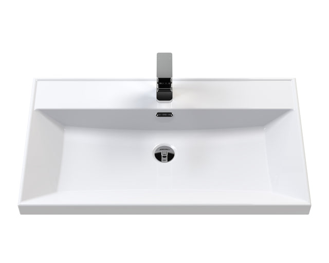 Lille 800mm Wall Hung Single Drawer Vanity with Basin - 1 Tap Hole