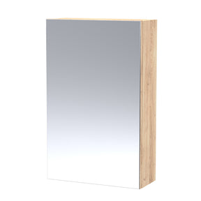 Hudson Reed Fusion 450mm 1 Door Bleached Oak Wall Hung Mirror Cabinet