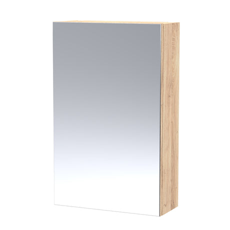 Hudson Reed Fusion 450mm 1 Door Bleached Oak Wall Hung Mirror Cabinet