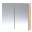 Hudson Reed Fusion 800mm 2 Door Bleached Oak Wall Hung 50/50 Mirror Cabinet