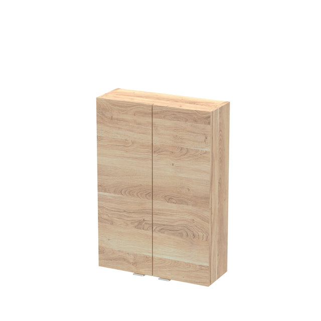 Hudson Reed Fusion 500mm 2 Door Bleached Oak Wall Hung Cabinet With Handles