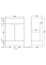 Fusion 600mm Vanity Unit full-depth