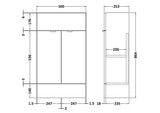 Fusion Fitted Floor Standing 2 Door Vanity Unit Compact 500mm