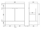 Fusion Fitted Floor Standing 2 Door Vanity Unit 800mm