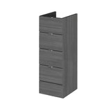 Hudson Reed Fusion 300mm 4 Drawer Graphite Grey Woodgrain Floor Standing Cabinet With Handles