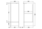 Hudson Reed Fusion 300mm 1 Door Graphite Grey Woodgrain Floor Standing Base Unit With Handles