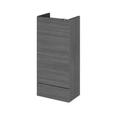 Hudson Reed Fusion 400mm 1 Door Graphite Grey Woodgrain Compact Floor Standing Base Unit With Handles