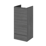 Hudson Reed Fusion 400mm 1 Door Graphite Grey Woodgrain Floor Standing Base Unit With Handles