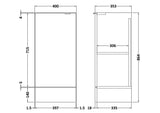 Hudson Reed Fusion 400mm 1 Door Graphite Grey Woodgrain Floor Standing Base Unit With Handles