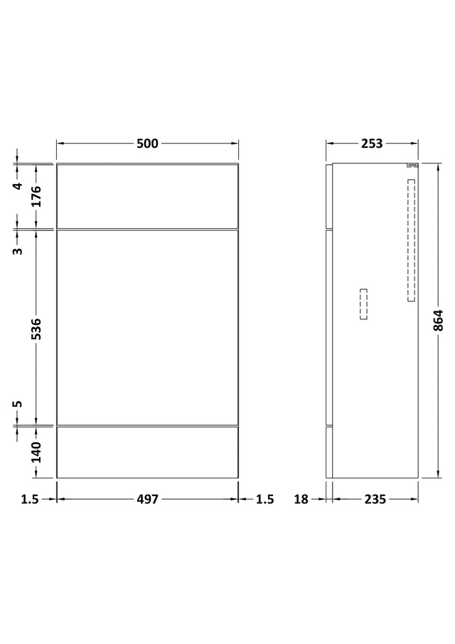 Fusion Fitted Floor Standing WC Unit Compact 500mm