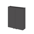 Hudson Reed Fusion 500mm 2 Door Gloss Grey Wall Hung Cabinet With Handles