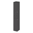 Hudson Reed Fusion 300mm 2 Door Drawer Gloss Grey Floor Standing Tall Cabinet With Handles