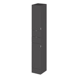 Hudson Reed Fusion 300mm 2 Door Drawer Gloss Grey Floor Standing Tall Cabinet With Handles