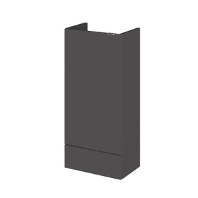 Hudson Reed Fusion 400mm 1 Door Gloss Grey Compact Floor Standing Base Unit With Handles