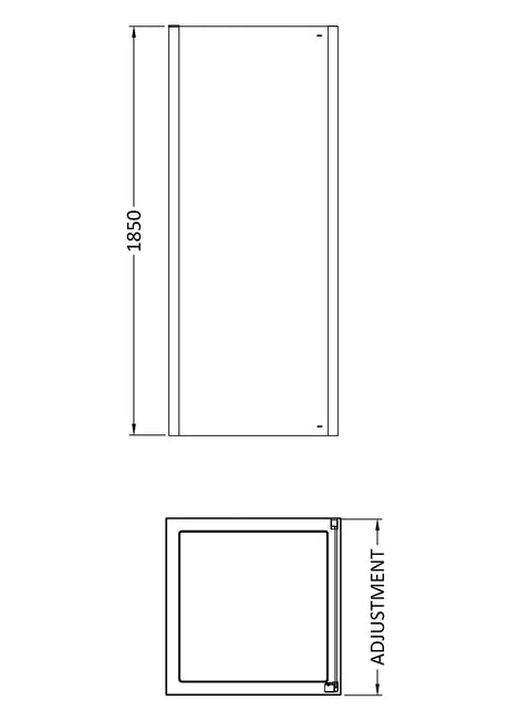 Pacific 1000mm Side Panel 6mm Glass