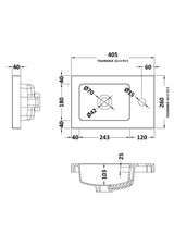 Fusion Fitted Square Compact 1 Tap Hole Polymarble Basin 400mm