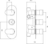 Reign Triple Thermostatic Shower Valve