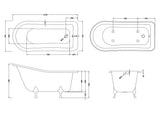 Hudson Reed 1500mm Freestanding Bath With Pride Legs
