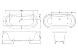 Hudson Reed 1690mm Freestanding Bath With Corbel Legs