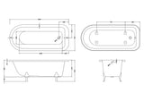 Hudson Reed 1690mm Freestanding Bath With Pride Legs