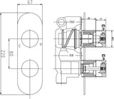 Indus Twin Thermostatic Shower Valve With Diverter