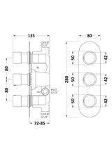 Round Valves Triple Valve