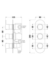 Round Valves Triple Valve with Diverter