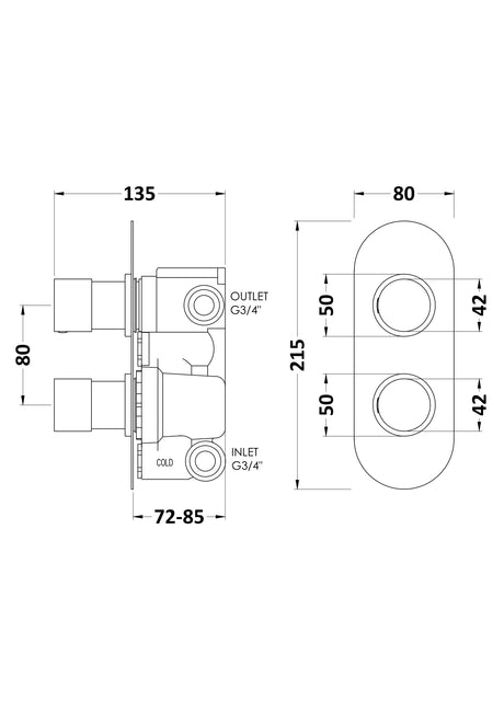 Round Valves Twin Valve with Diverter