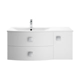 Hudson Reed Sarenna 1000mm Wall Hung Left Hand 2 Drawer 1 Door Vanity Unit With Polymarble Basin