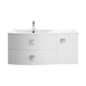 Hudson Reed Sarenna 1000mm Wall Hung Left Hand 2 Drawer 1 Door Vanity Unit With Polymarble Basin