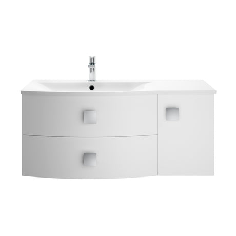 Hudson Reed Sarenna 1000mm Wall Hung Left Hand 2 Drawer 1 Door Vanity Unit With Polymarble Basin