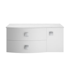 Hudson Reed Sarenna 1000mm Moon White Wall Hung Vanity Unit With White Marble Top