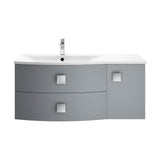 Hudson Reed Sarenna 1000mm Dove Grey Left Hand 2 Drawer 1 Door Wall Hung Vanity Unit with Basin