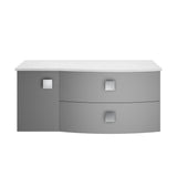 Hudson Reed Sarenna 1000mm Wall Hung Right Hand 2 Drawer 1 Door Vanity Unit With White Marble Top