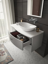 Hudson Reed Sarenna 1000mm Wall Hung Right Hand 2 Drawer 1 Door Vanity Unit With White Marble Top