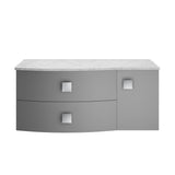 Hudson Reed Sarenna 1000mm Wall Hung Left Hand 2 Drawer 1 Door Vanity Unit With Grey Marble Top