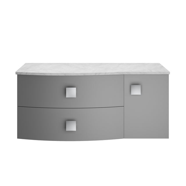 Hudson Reed Sarenna 1000mm Right Hand 2 Drawer 1 Door Wall Hung Vanity Unit With Grey Marble Top