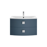 Hudson Reed Sarenna 700mm Mineral Blue Wall Hung 2 Drawer Vanity Unit With Polymarble Basin