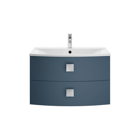 Hudson Reed Sarenna 700mm Mineral Blue Wall Hung 2 Drawer Vanity Unit With Polymarble Basin