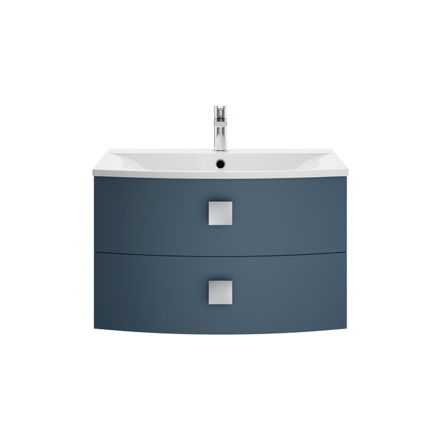 Hudson Reed Sarenna 700mm Mineral Blue Wall Hung 2 Drawer Vanity Unit With Polymarble Basin