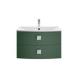Hudson Reed Sarenna 700mm Hunter Green Wall Hung 2 Drawer Vanity Unit With Polymarble Basin