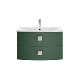 Hudson Reed Sarenna 700mm Hunter Green Wall Hung 2 Drawer Vanity Unit With Polymarble Basin