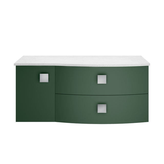 Hudson Reed Sarenna 1000mm Wall Hung Right Hand 2 Drawer 1 Door Vanity Unit With White Marble Top
