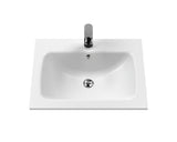 Bexley Floor Standing 1 Drawer Vanity & 1 Tap Hole Stone Basin, 600mm - Fern Green
