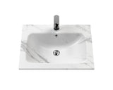 Bexley Floor Standing 1 Drawer Vanity & 1 Tap Hole Stone Basin, 600mm - Pure White