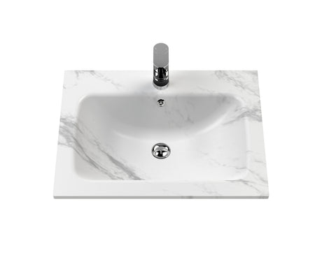 Bexley Floor Standing 1 Drawer Vanity & 1 Tap Hole Stone Basin, 600mm - Indigo Blue