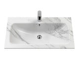 Bexley Floor Standing 1 Drawer Vanity & 1 Tap Hole Stone Basin, 800mm - Fern Green