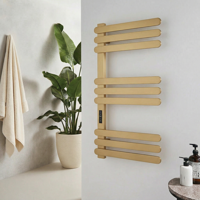 Selecta Smart Dry Electric Towel Rail 800 x 500mm - Brushed Brass
