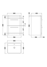 Hudson Reed Solar 600mm Floor Standing Vanity Unit With Polymarble Basin