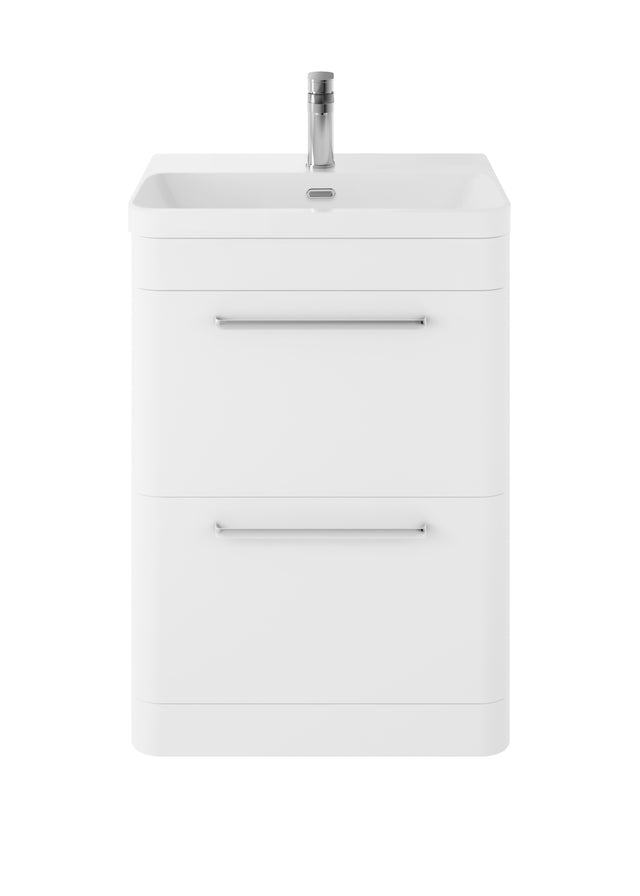 Hudson Reed Solar 600mm Floor Standing 2 Drawer Vanity Unit With Ceramic Basin